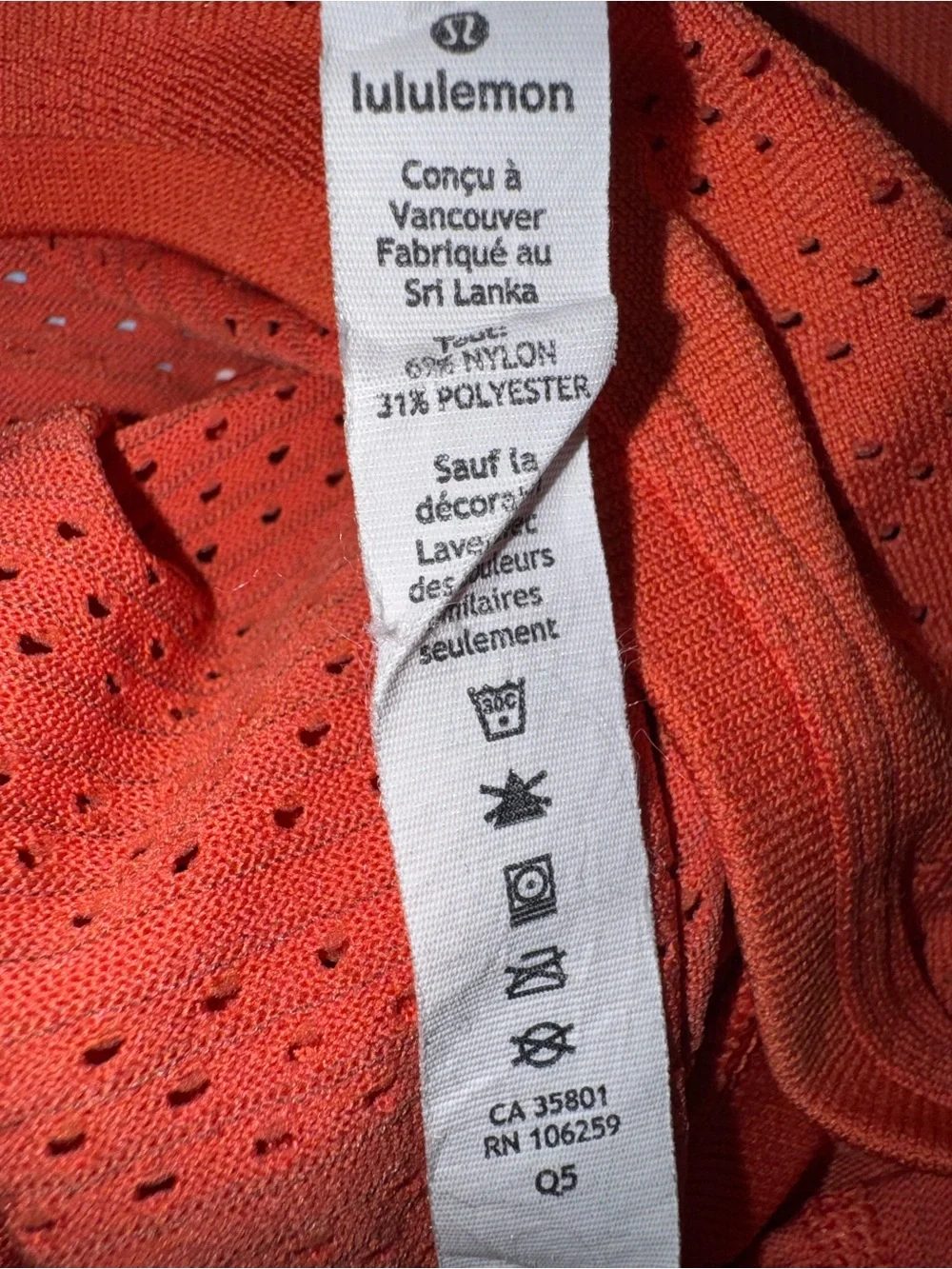 Lululemon Seamless Mesh Knit Sleeveless Tank Top Coral Orange Size 4